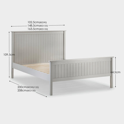 Marisol Bed Frame Single Dove Grey