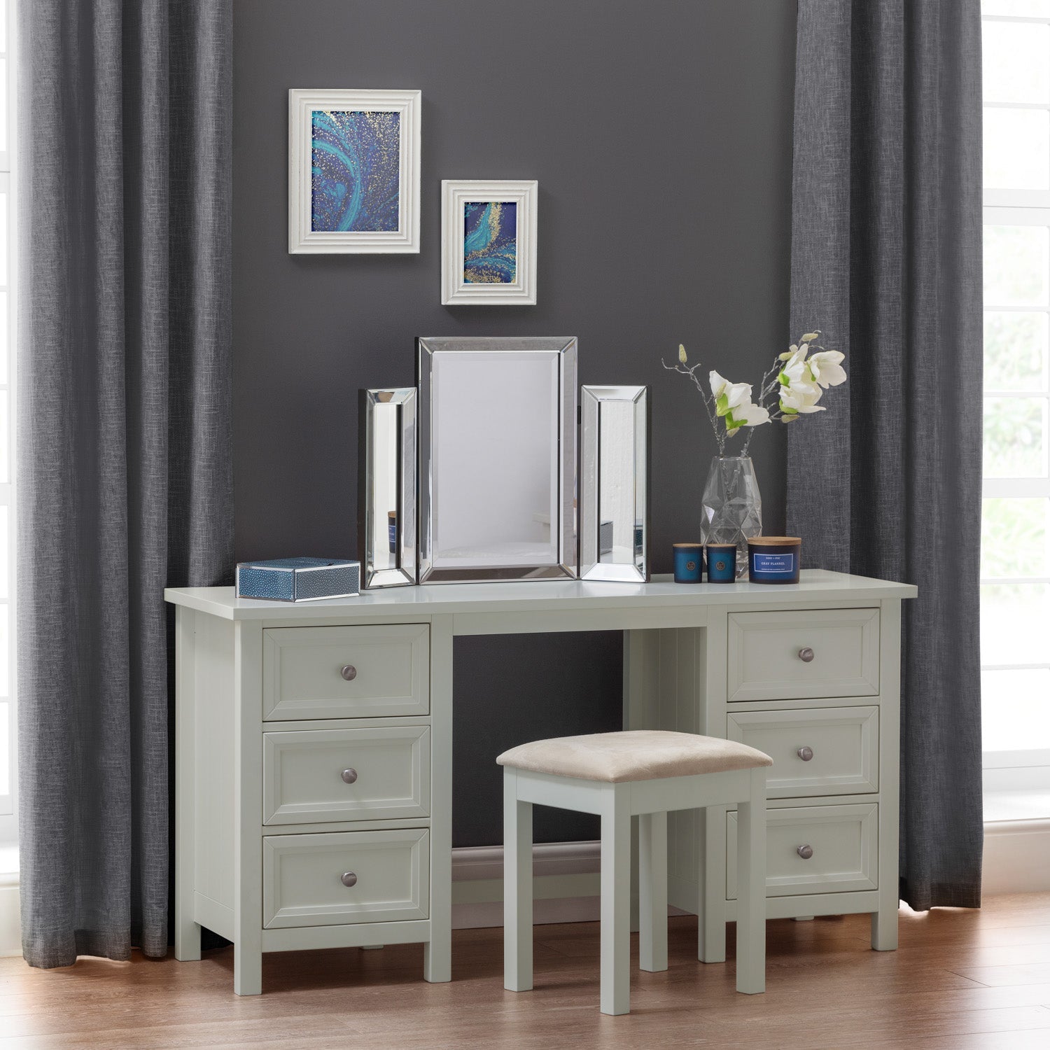 Marisol Dressing Stool Dove Grey
