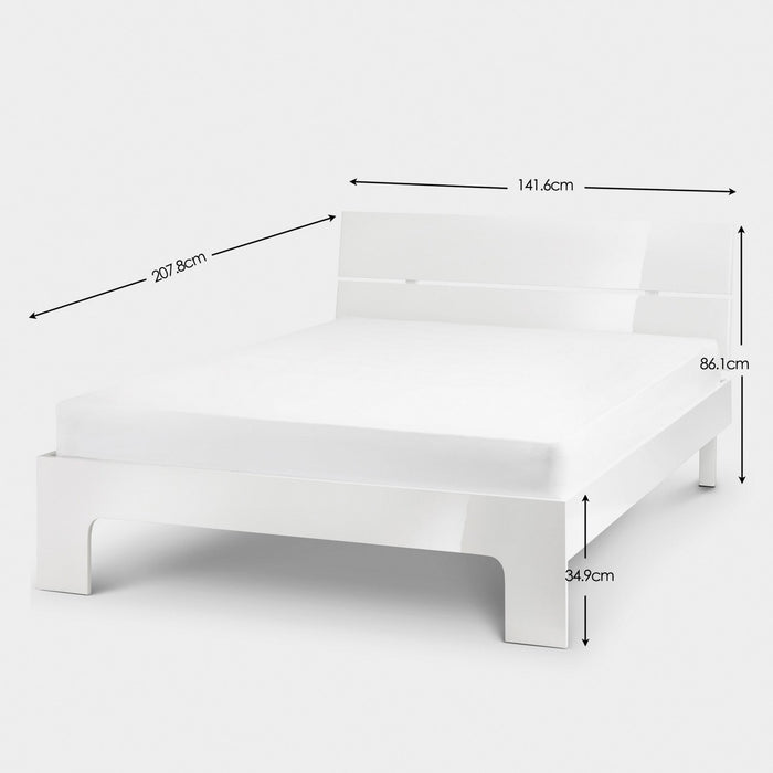 Mercer Bed Frame Double White High Gloss