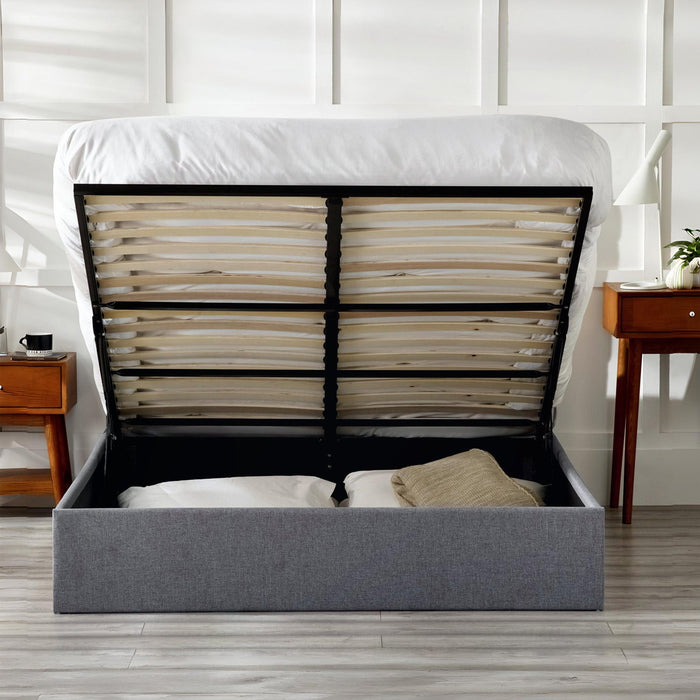 Meridian Bed Frame Double Grey Ottoman Storage