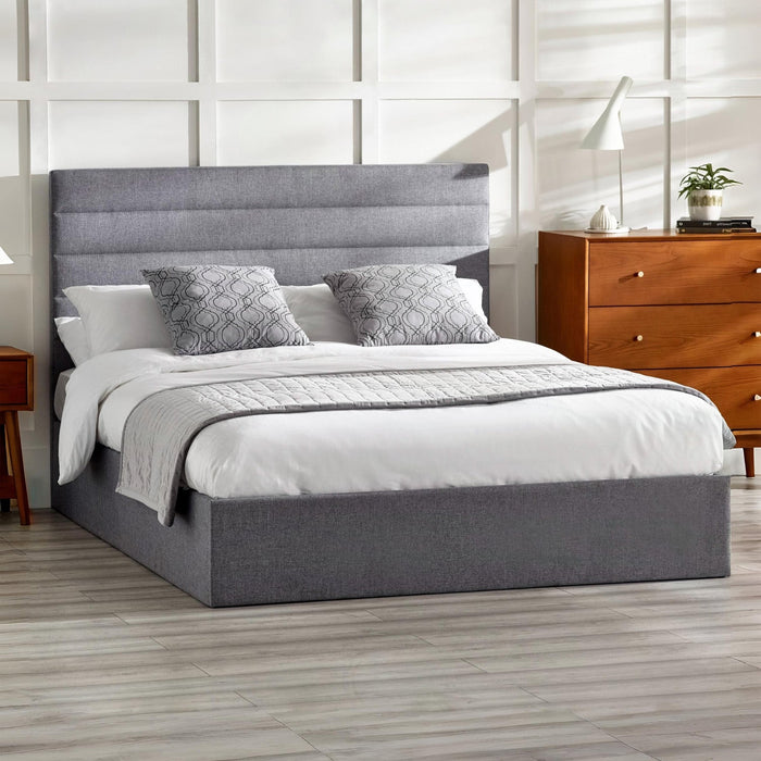 Meridian Bed Frame Kingsize Grey Ottoman Storage
