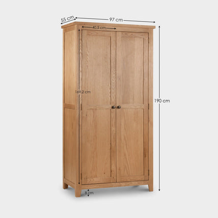 Myrtle 2 Door Wardrobe Waxed Oak