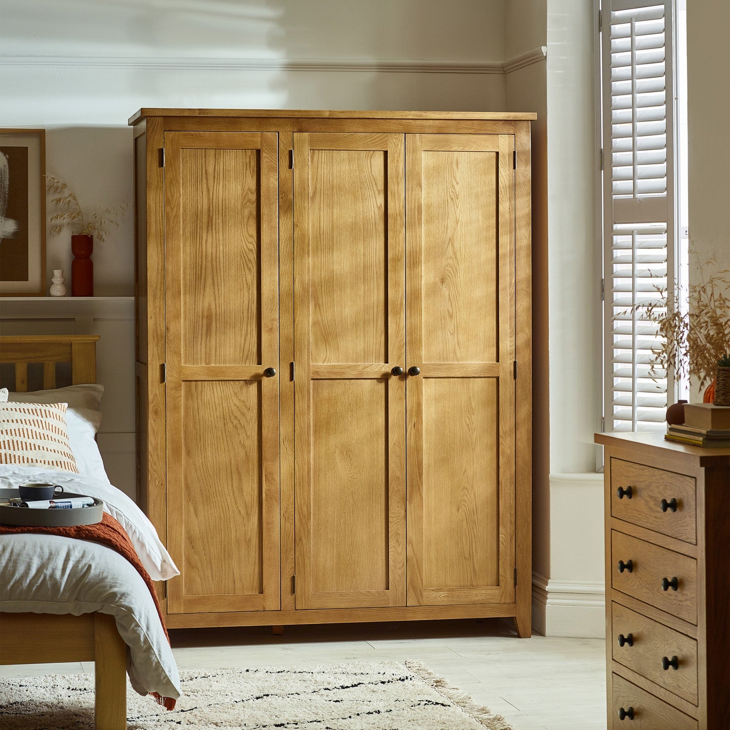 Myrtle 3 Door Wardrobe Waxed Oak