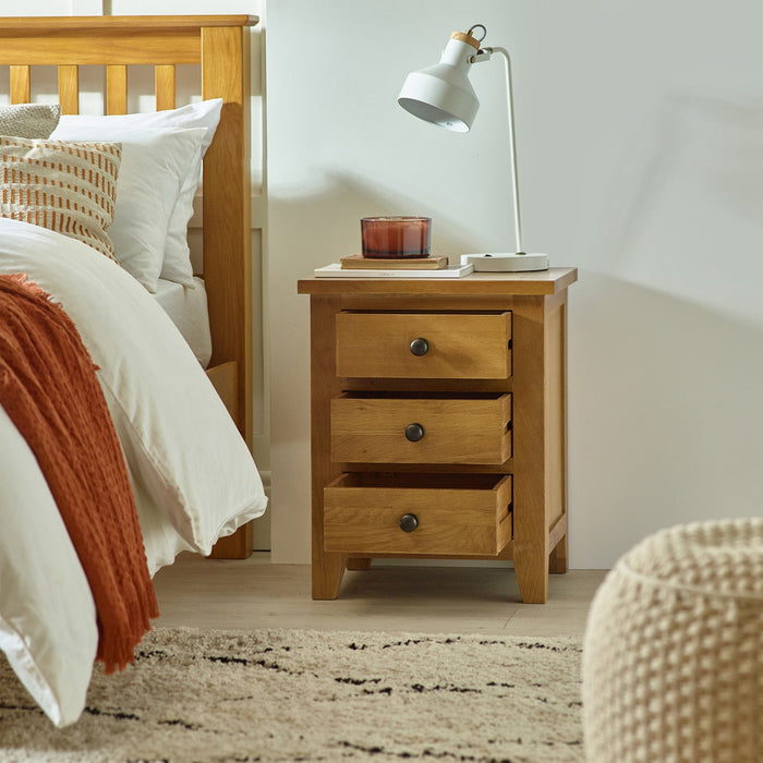 Myrtle 3 Drawer Bedside Oak