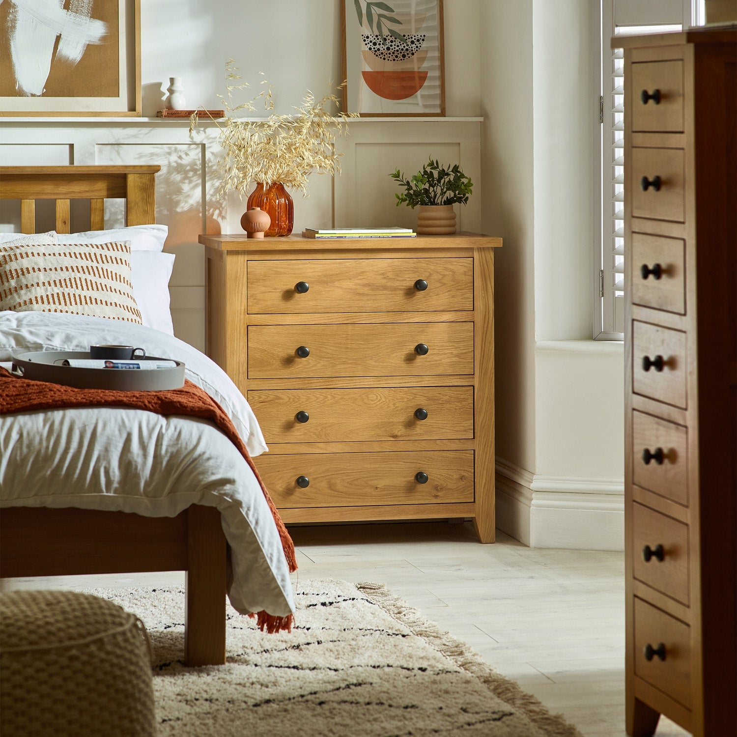 Myrtle 4 Drawer Chest Oak