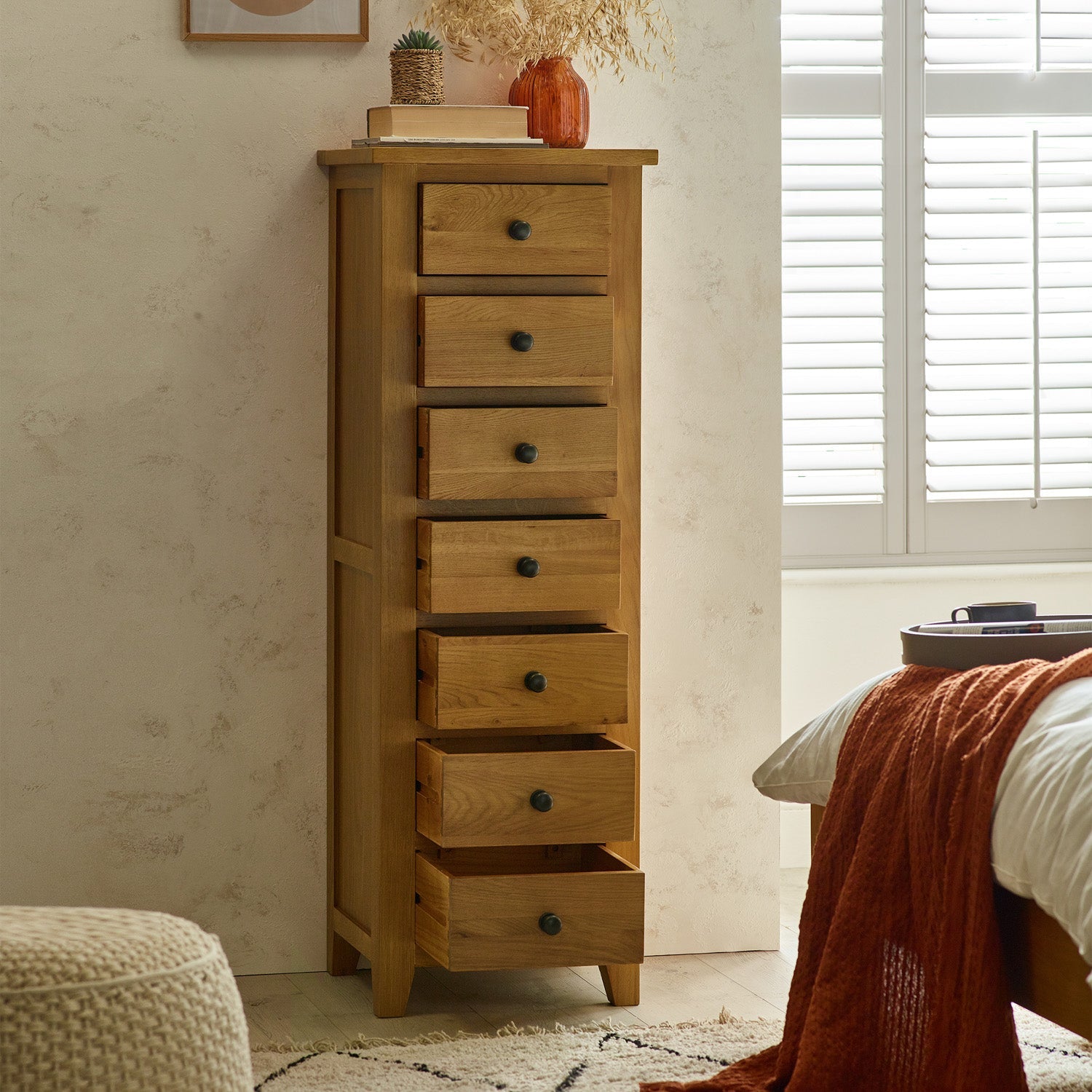 Myrtle 7 Drawer Chest Oak