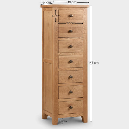 Myrtle 7 Drawer Chest Oak