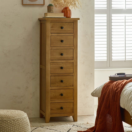 Myrtle 7 Drawer Chest Oak
