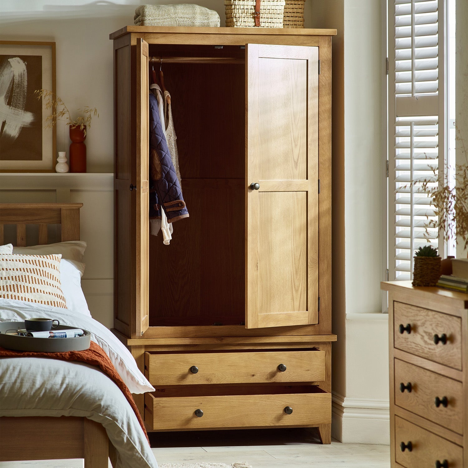 Myrtle Combination Wardrobe Waxed Oak