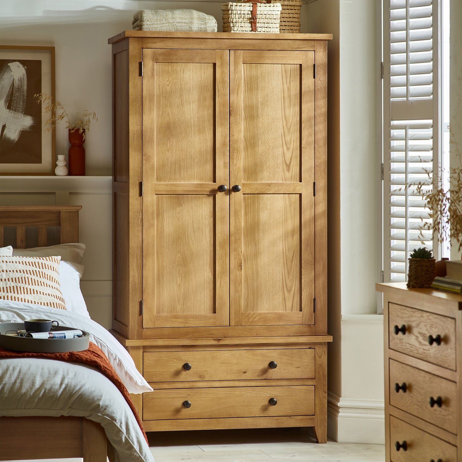 Myrtle Combination Wardrobe Waxed Oak