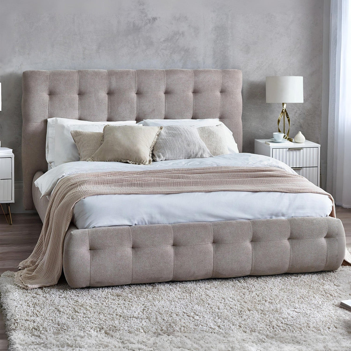 Ophira Bed Frame Kingsize Light Taupe