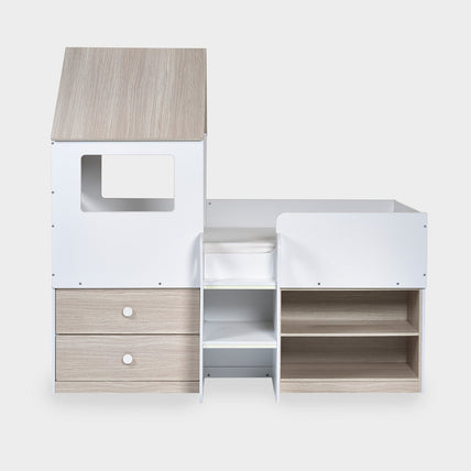 Orionne Midsleeper Bed Pale Wood And White