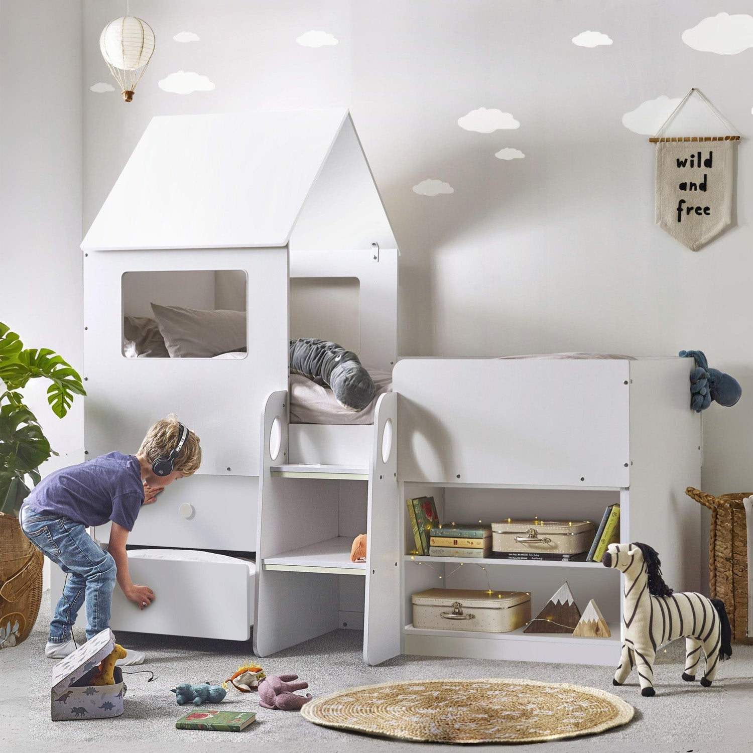 Orionne Midsleeper Bed White