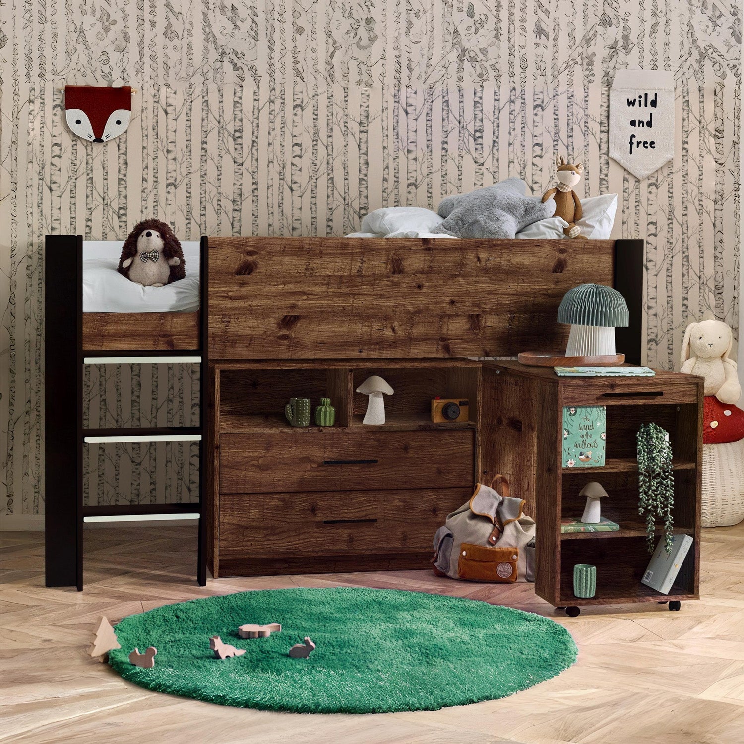 Osprey Midsleeper Bed Wood And Black