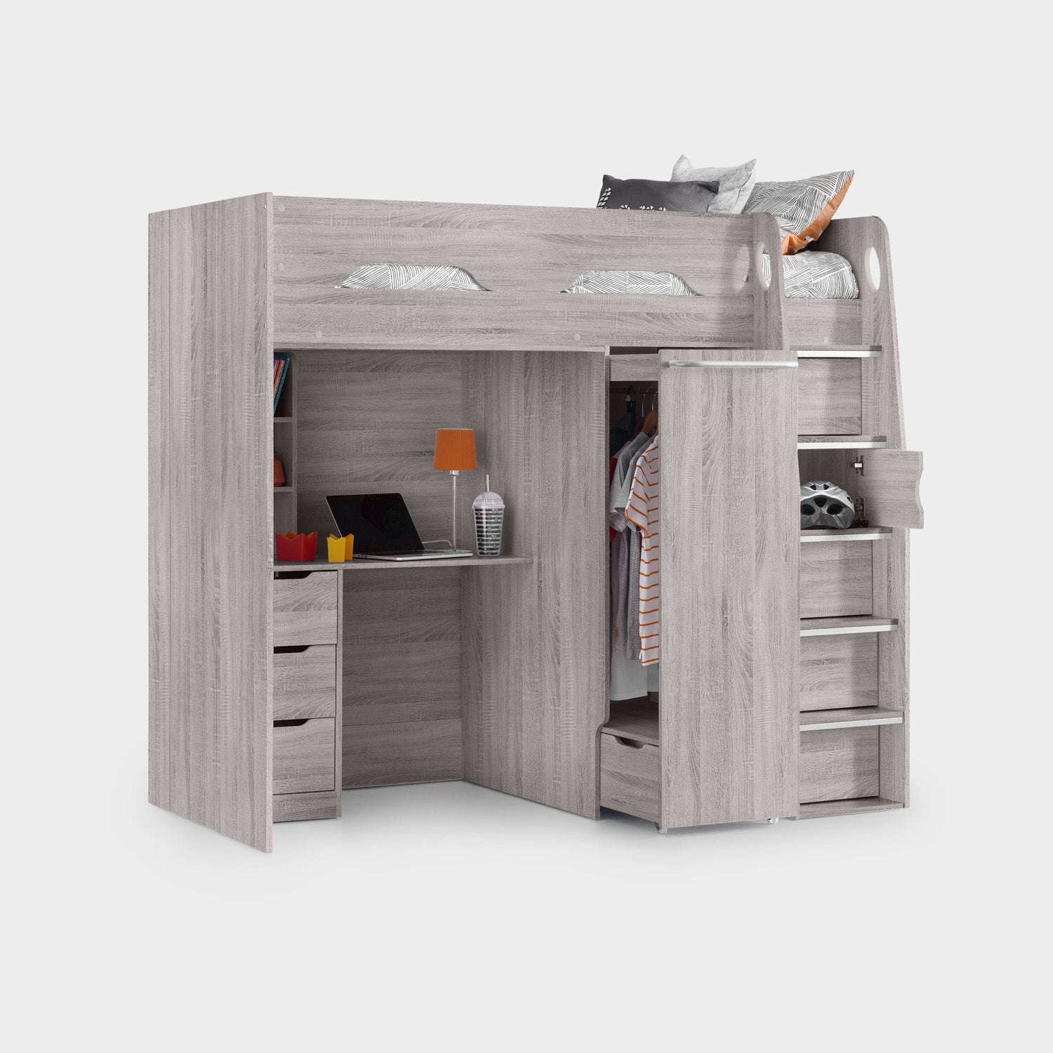 Pegasus Highsleeper Bed Grey Oak