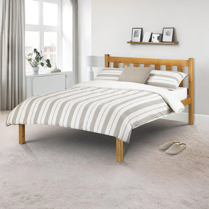 Peony Bed Frame Double Antique Pine