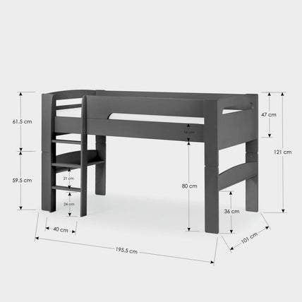 Puna Midsleeper Bed Anthracite