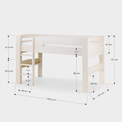 Puna Midsleeper Stone Bed Stone White