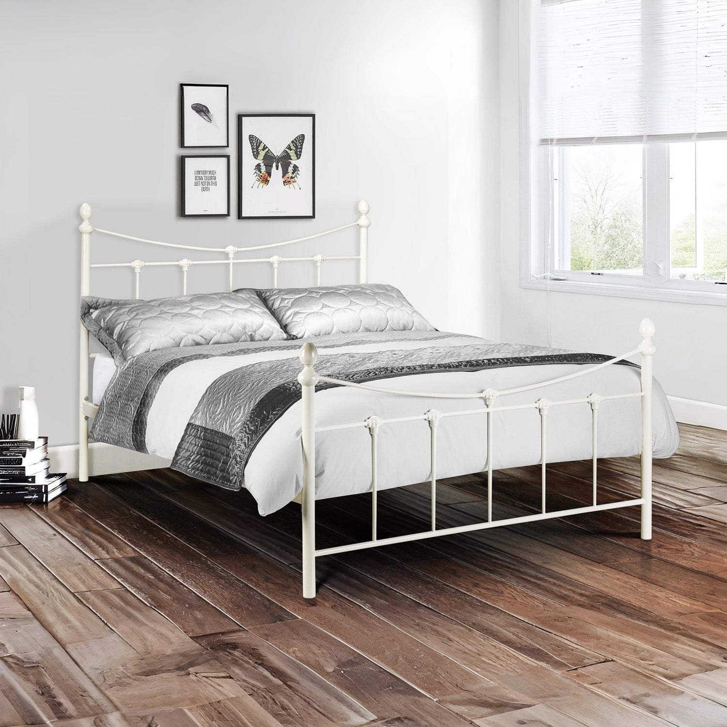 Radcliffe Bed Frame Double Stone White