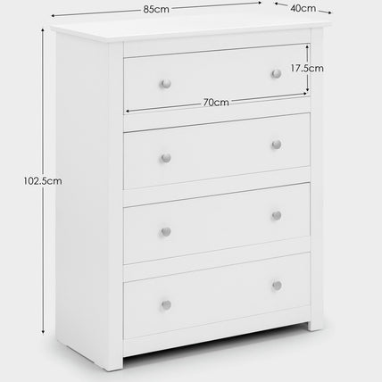 Raine 4 Drawer Chest Surf White