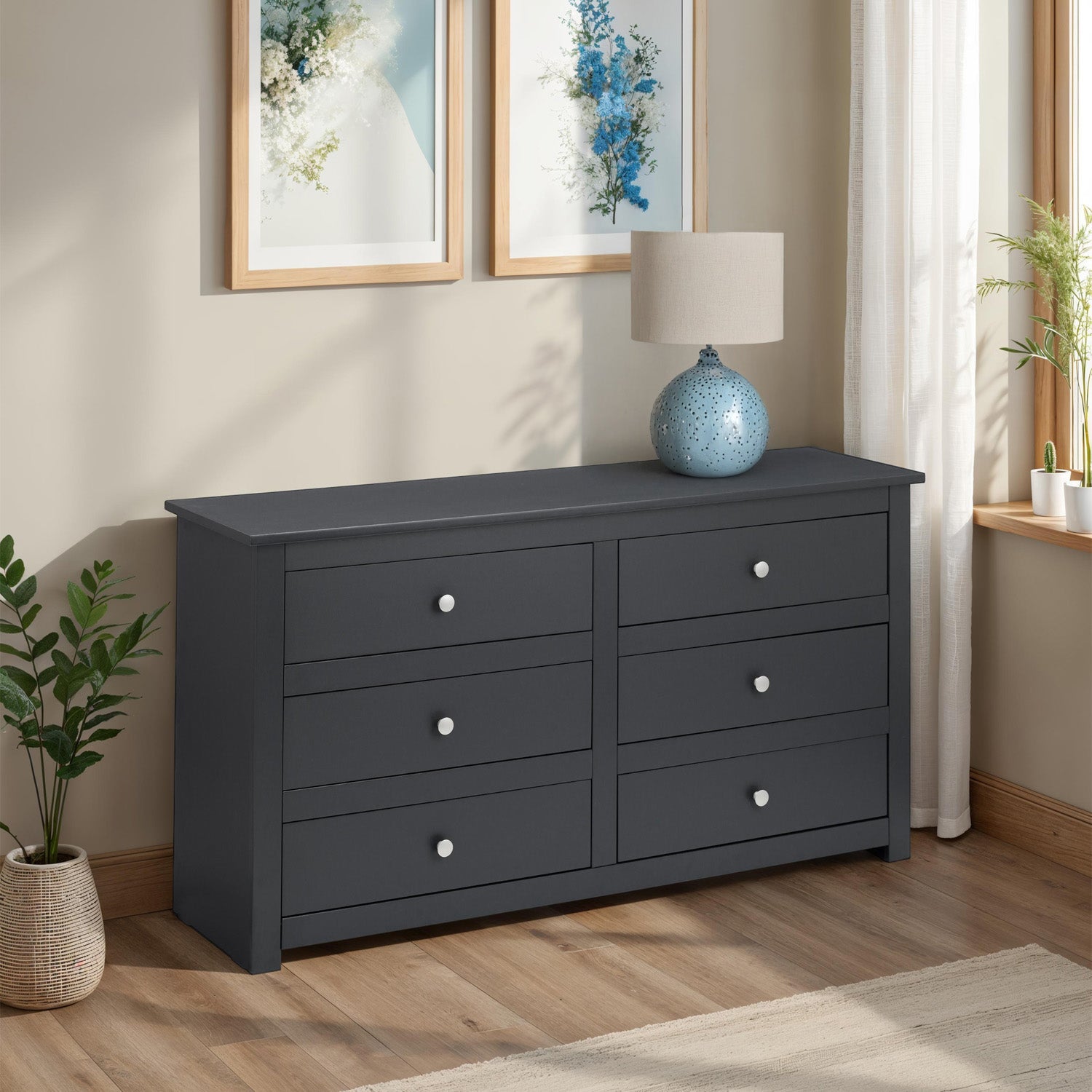 Raine 6 Drawer Chest Anthracite