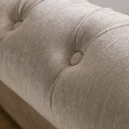 Raven Bed Frame Kingsize Mink Chenille 2 Drawer Storage