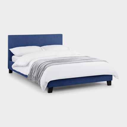 Robin Bed Frame Double Blue Linen