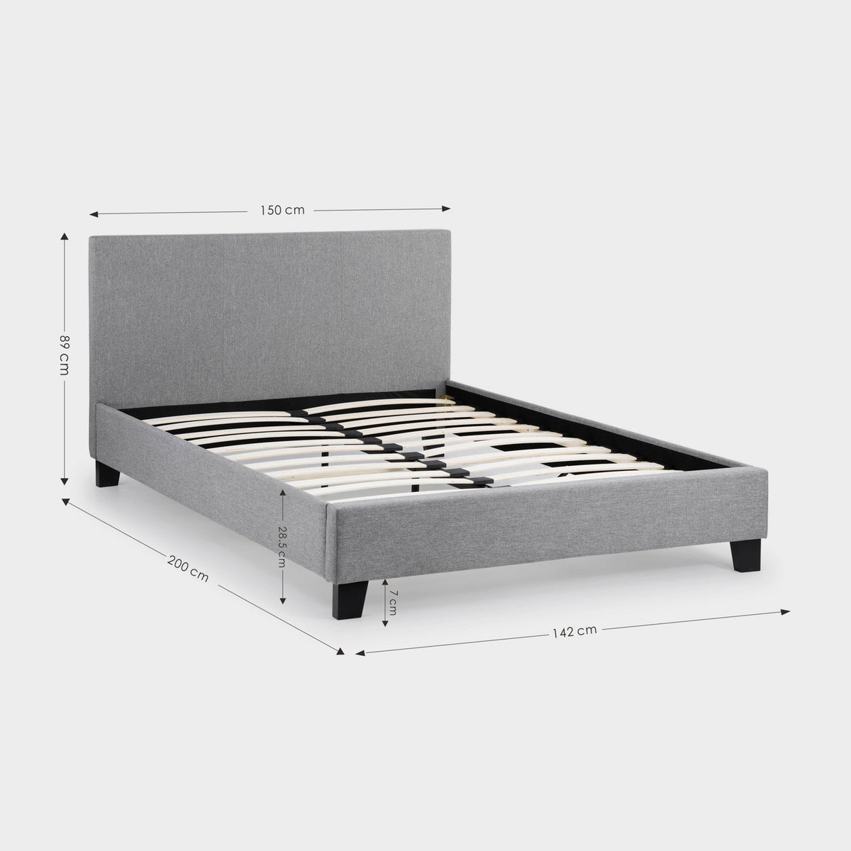 Robin Bed Frame Double Grey Linen