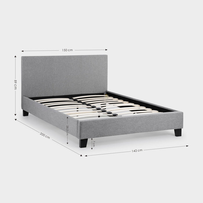 Robin Bed Frame Double Grey Linen