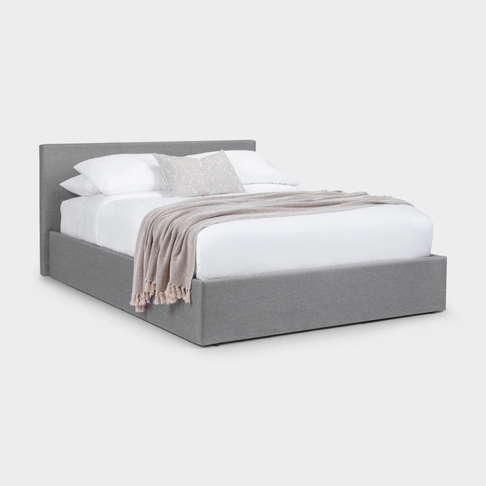 Robin Bed Frame Double Light Grey Ottoman Storage