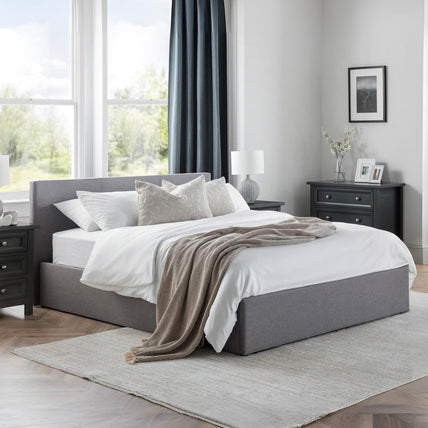 Robin Bed Frame Kingsize Light Grey Ottoman Storage
