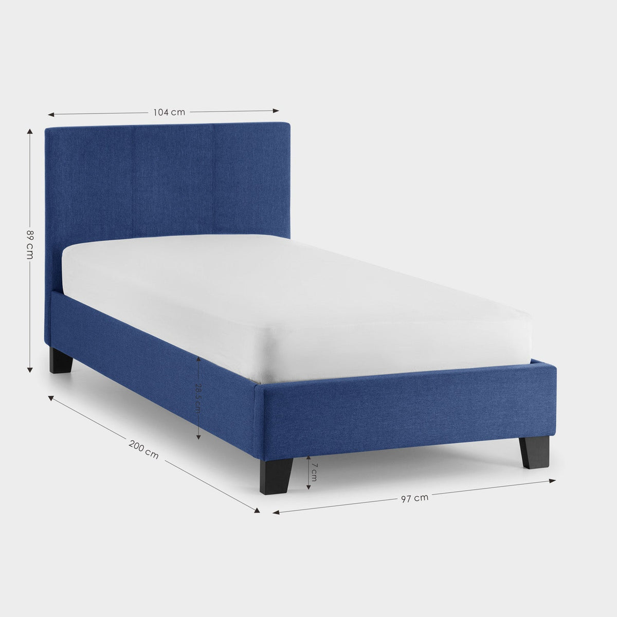 Robin Bed Frame Single Blue Linen
