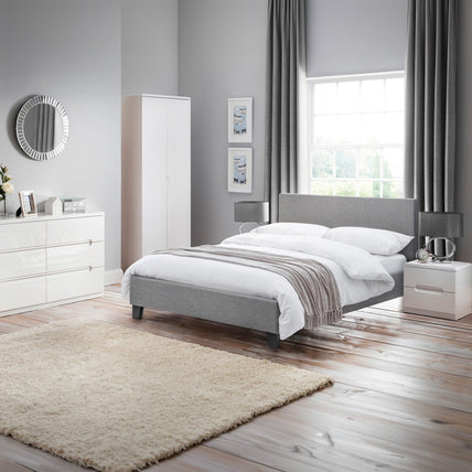 Robin Bed Frame Single Grey Linen