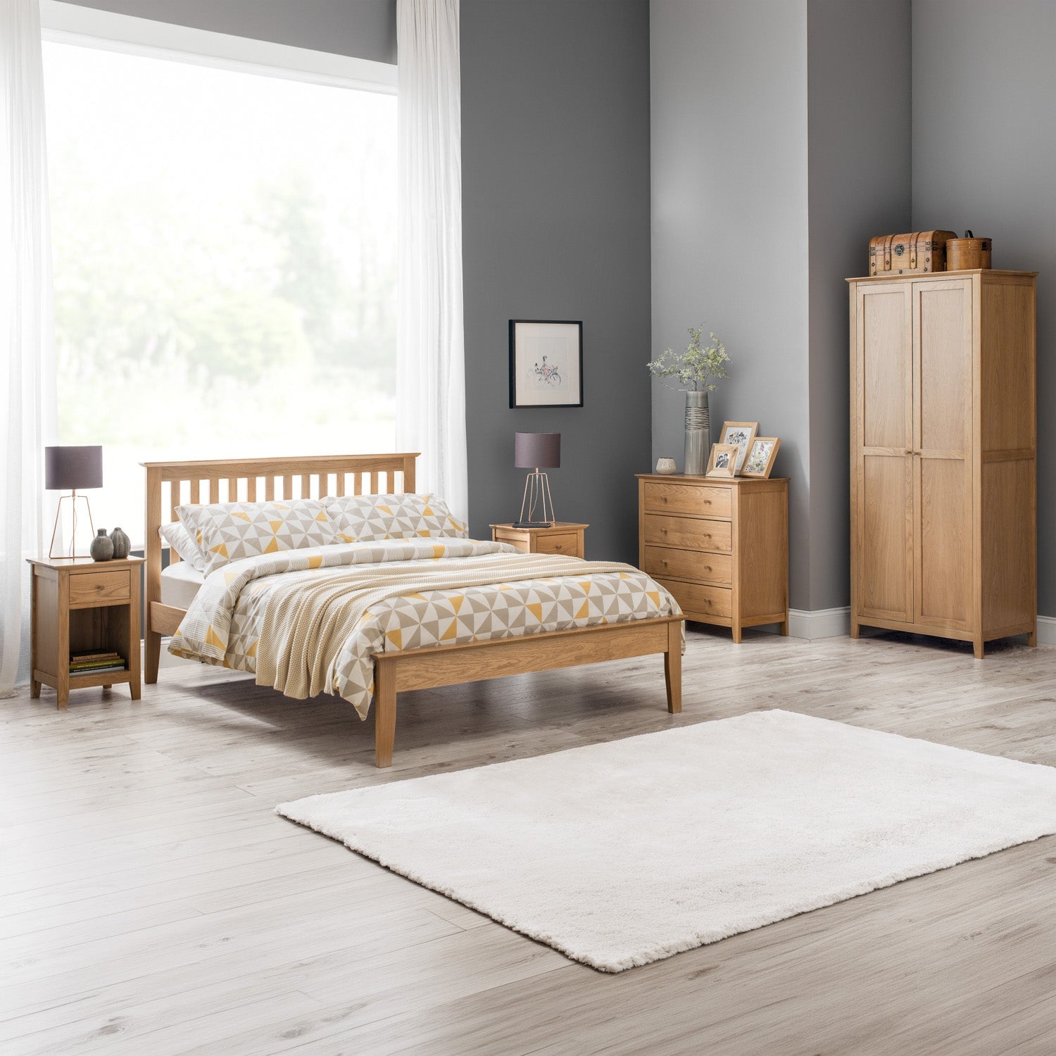 Salerno Bed Frame Kingsize Natural Oak