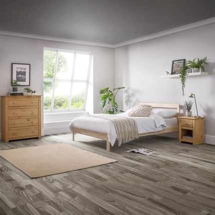 Saskia Bed Frame Double Unfinished Pine