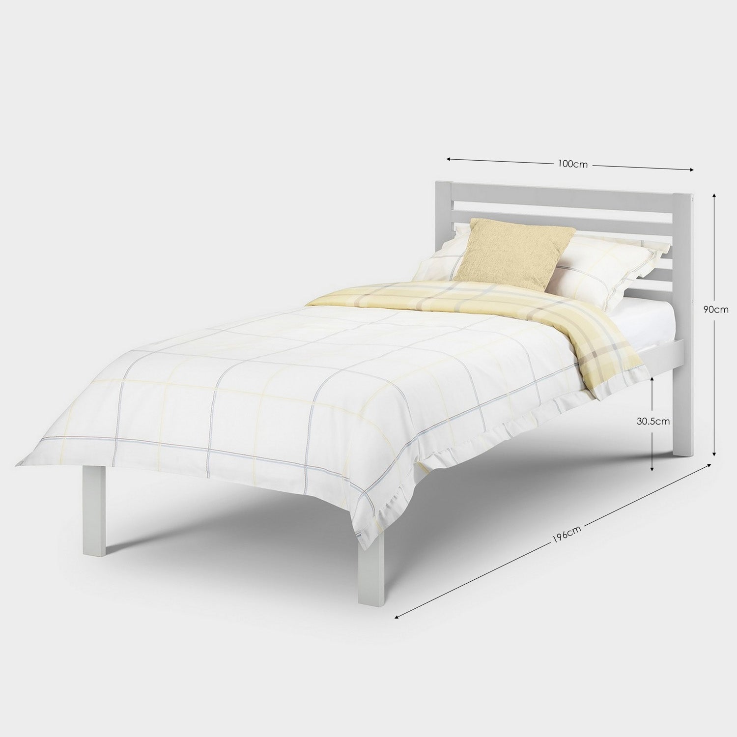 Selkirk Bed Frame Single Light Grey