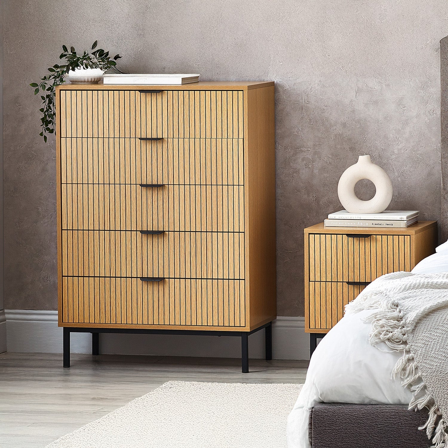 Sky 5 Drawer Chest Beige