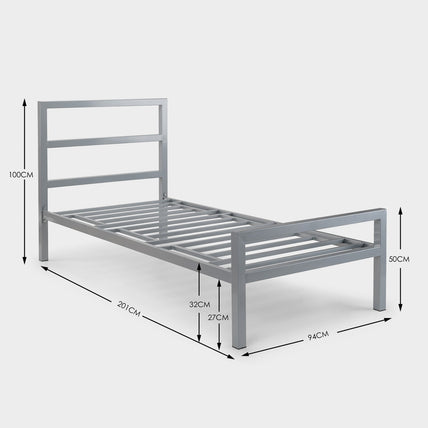 Soieil Bed Frame Single Silver