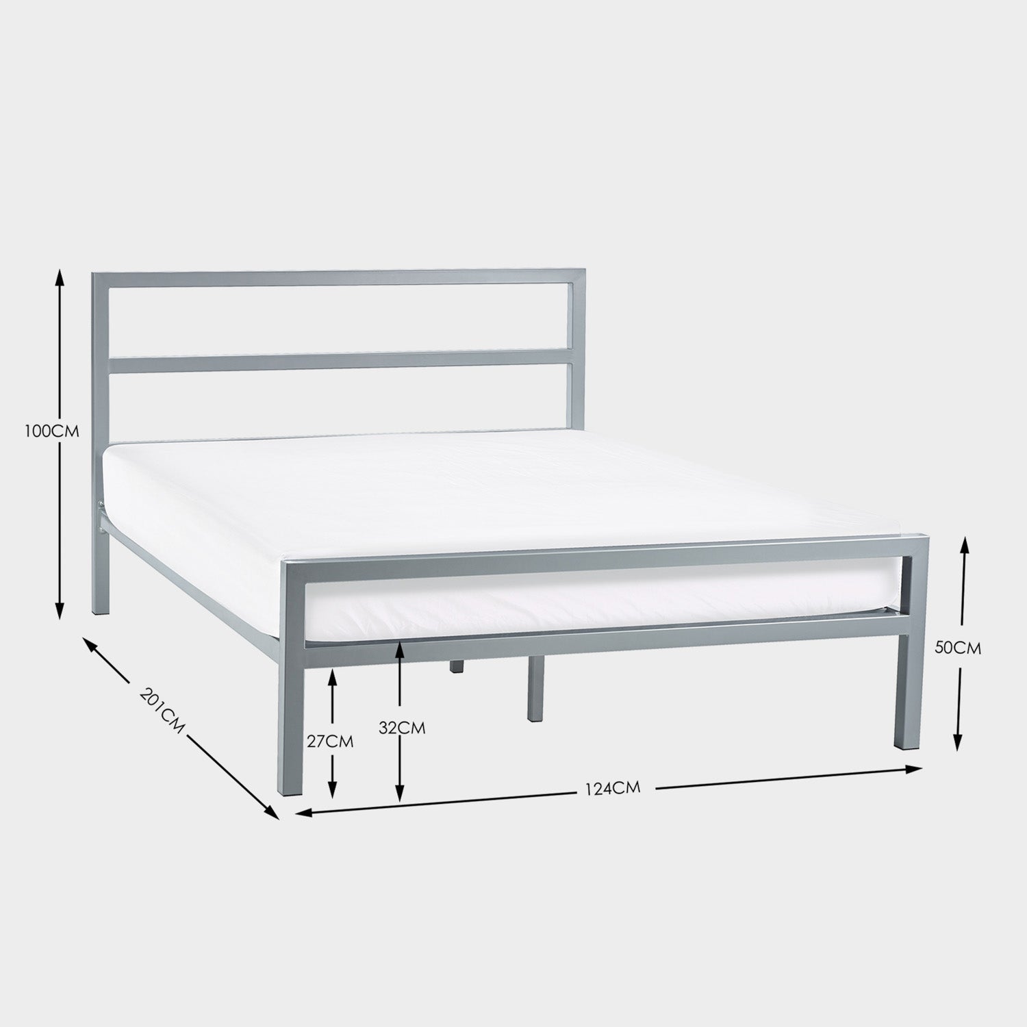 Soieil Bed Frame Small Double Silver