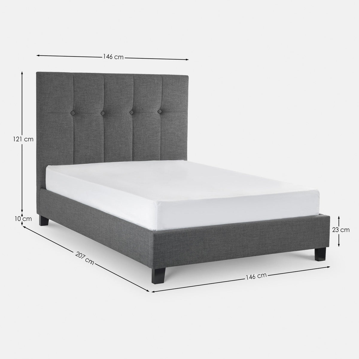 Sorin Bed Frame Double Slate Linen