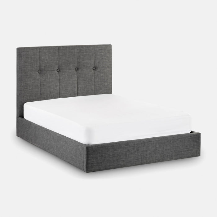 Sorin Bed Frame Kingsize Slate Linen Ottoman Storage