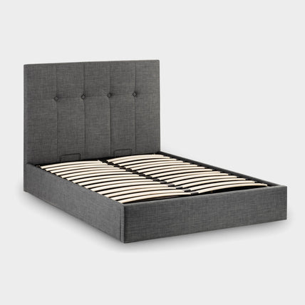 Sorin Bed Frame Kingsize Slate Linen Ottoman Storage