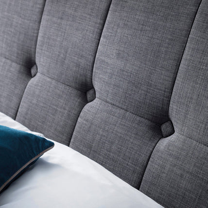 Sorin Bed Frame Kingsize Slate Linen Ottoman Storage