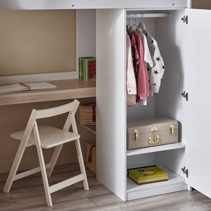 Oasis Highsleeper Bed Wood & White