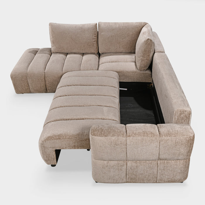 Oren Sofa Left Hand Facing Corner Mushroom