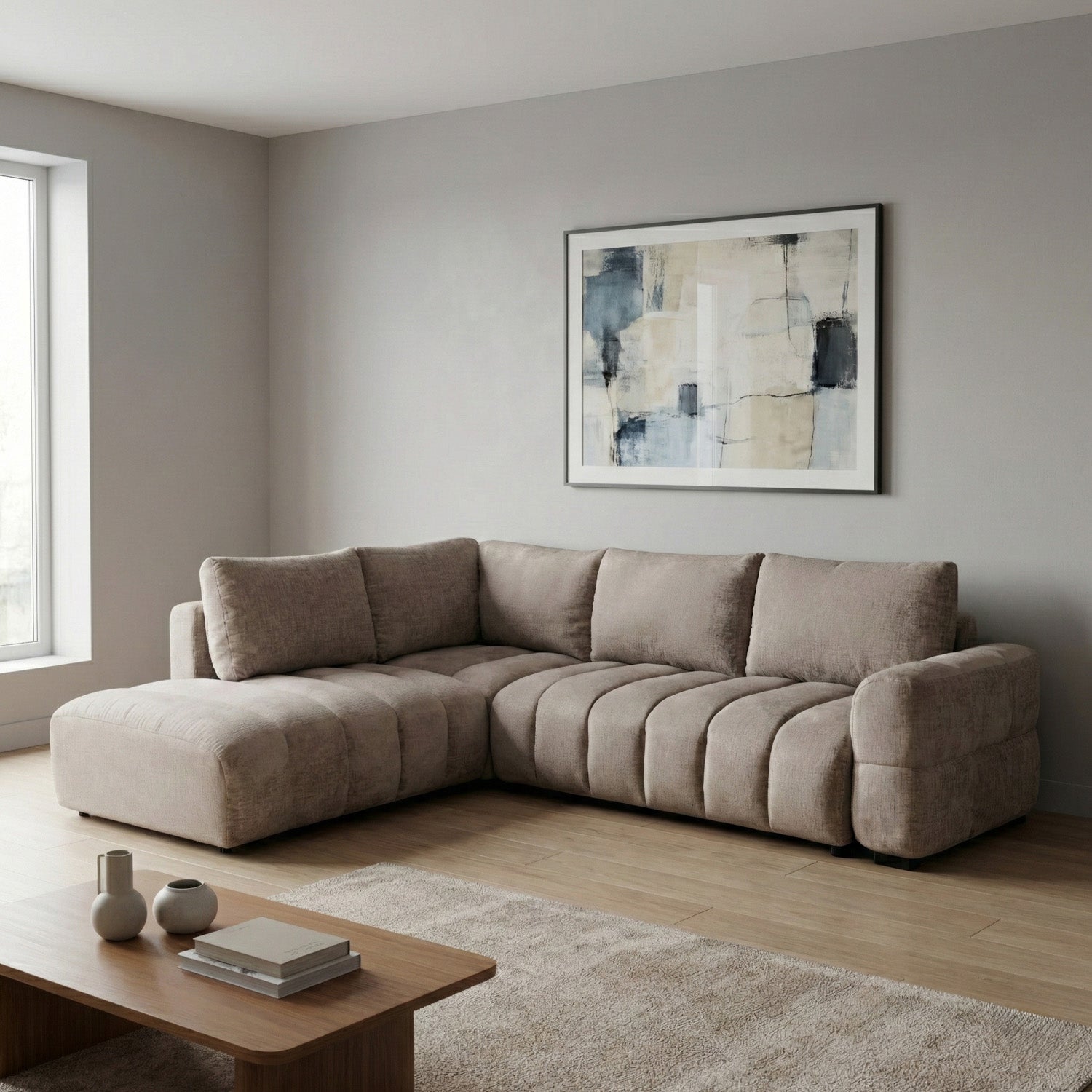 Oren Sofa Left Hand Facing Corner Mushroom