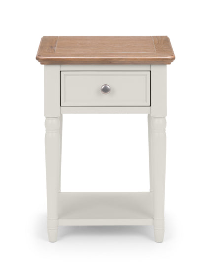 Palma 1 Drawer Lamp Table Limed Oak/Grey