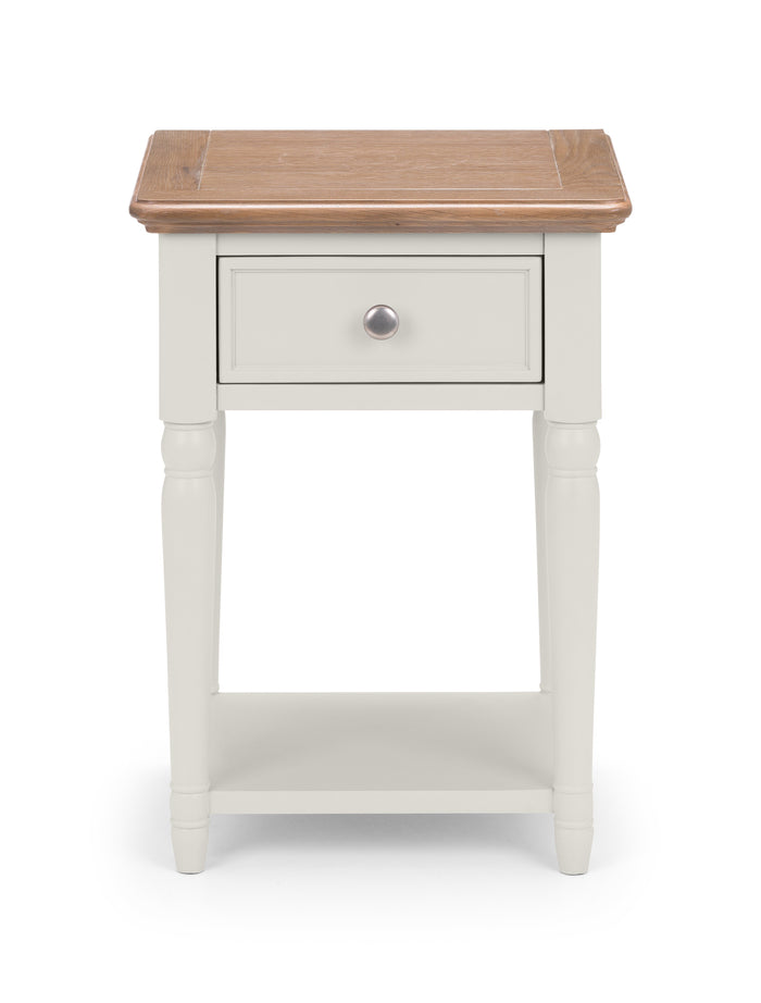 Palma 1 Drawer Lamp Table Limed Oak/Grey