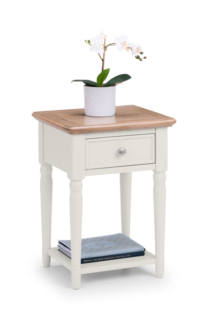 Palma 1 Drawer Lamp Table Limed Oak/Grey