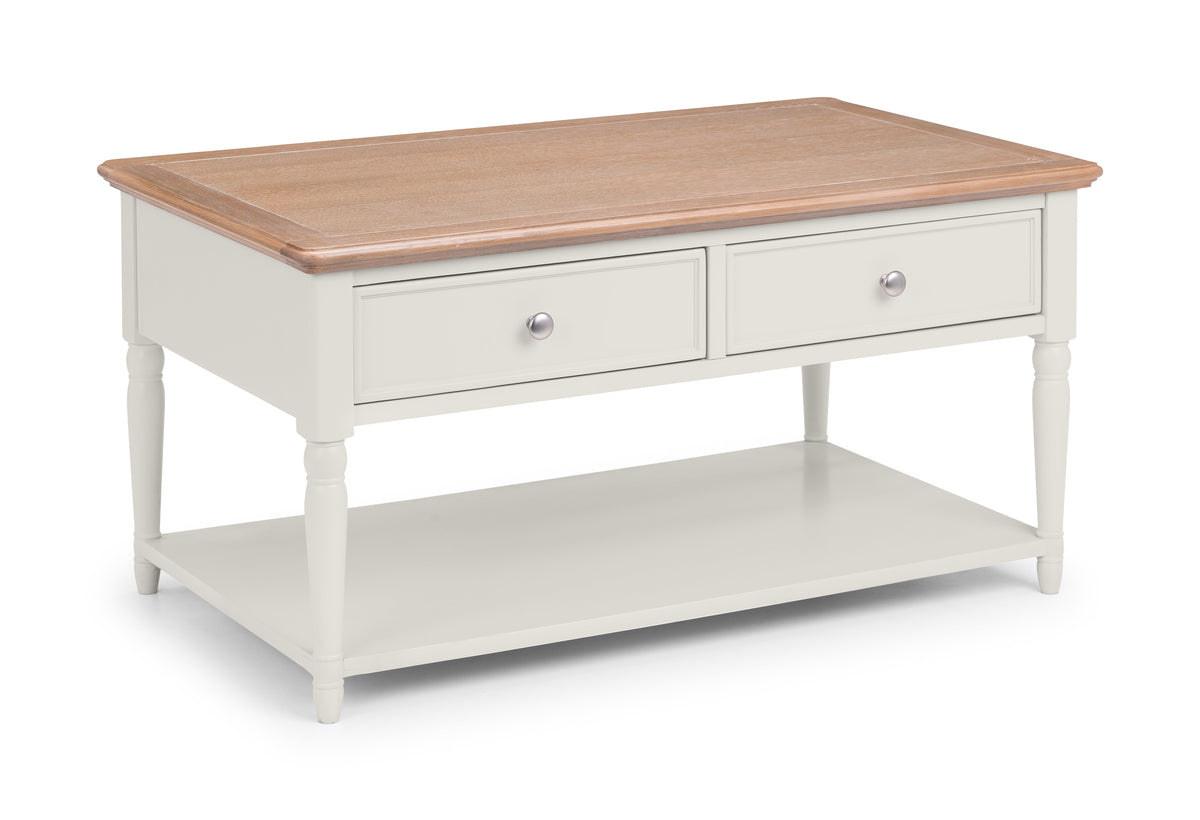 Palma 2 Drawer Coffee Table Limed Oak/Grey